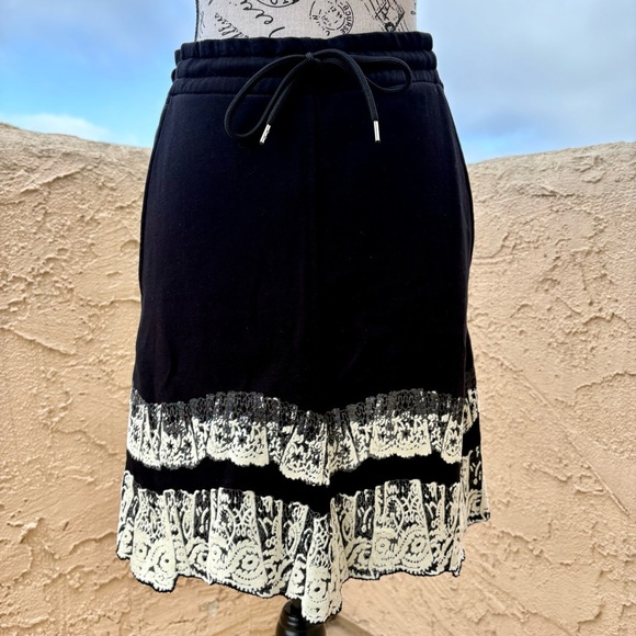 McQ Alexander McQueen cotton blend high waist drawstring...